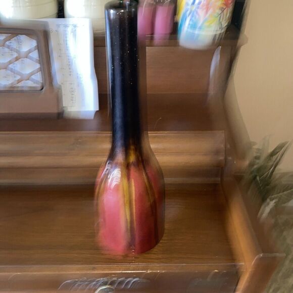 Ceramic Pottery Vase 14" High Rust W/ Brown Tones - Picture 5 of 13